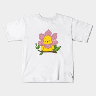 Easter baby chicken, flower chick, spring baby, happy Easter, face mask for girl, my first Easter Kids T-Shirt